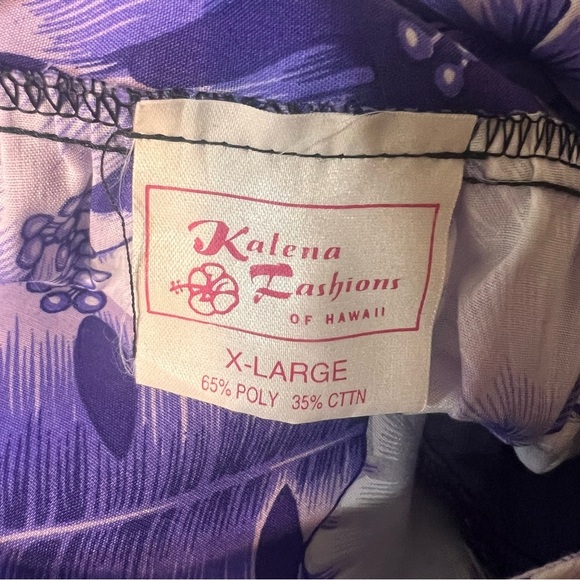 Kalena Fashions of Hawaii Dress Size XL Purple Tropical Floral Muumuu Patio - Picture 5 of 11